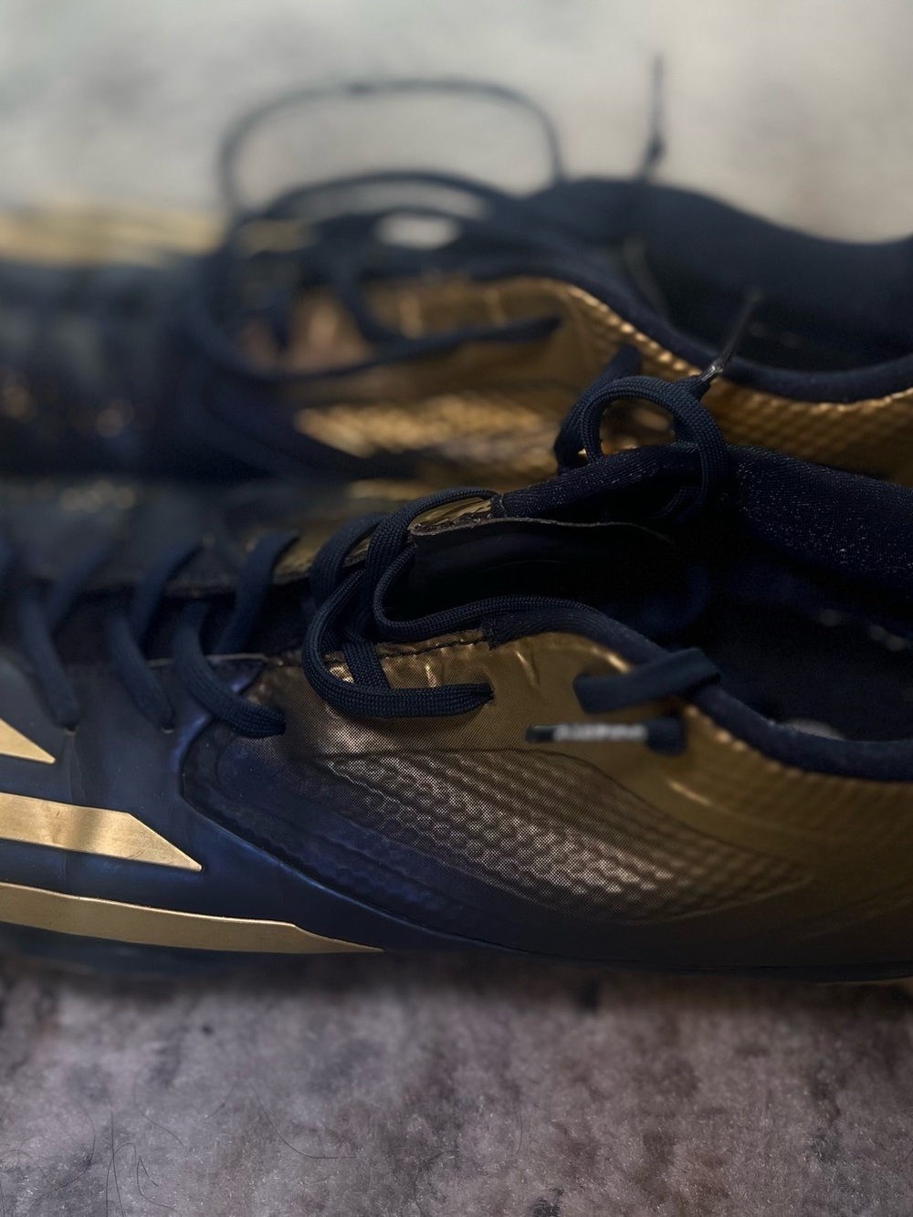 adidas Navy and Gold Lightweight Soccer Cleats - Picture 2 of 5